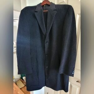 New Men's Calvin Klein Classic Fit Wool Cashmere Overcoat Retails $395+